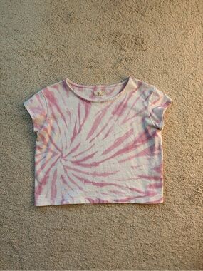 Madewell Pink & Cream Spiral Tie-Dye Tee